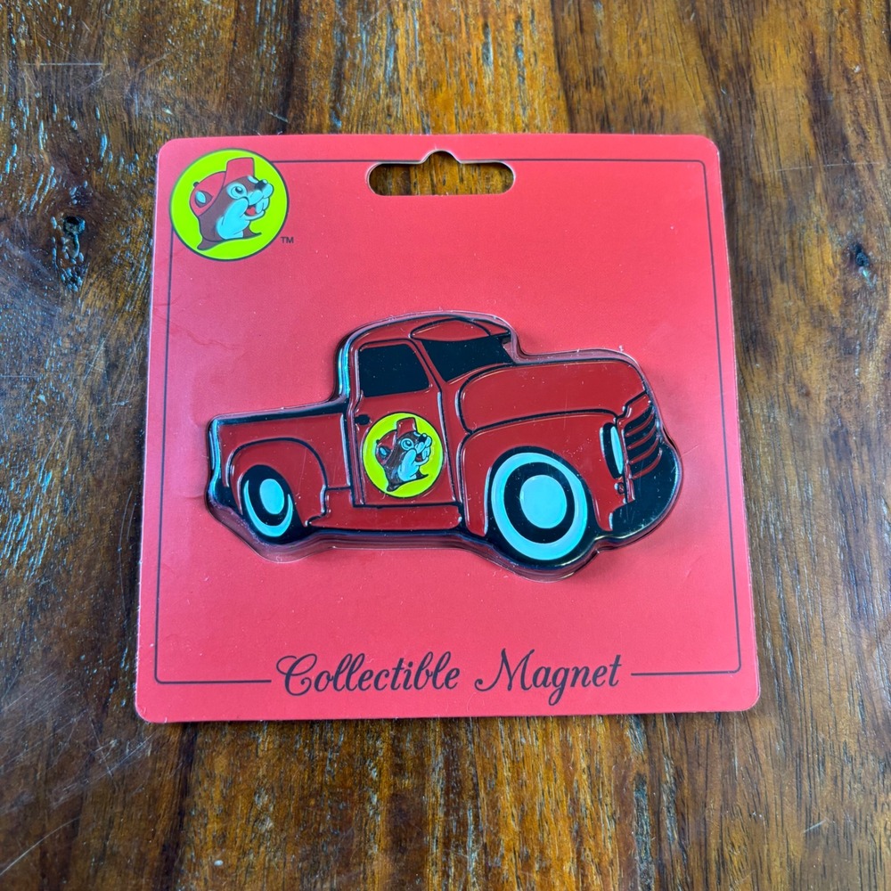 Buc-ee's Red Pickup Truck Collectible Magnet Texas Travel Center Mascot BUC